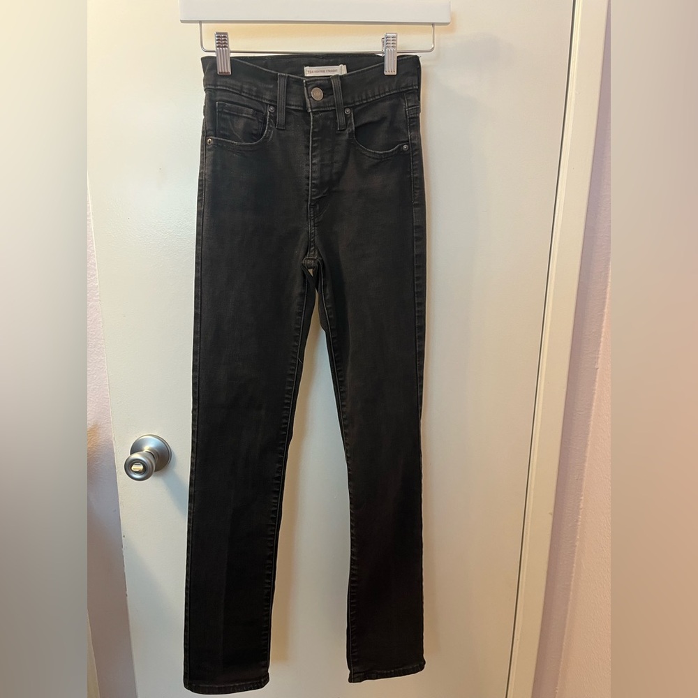 Sleek Black Skinny Jeans for Women Pre❤️ Size 24